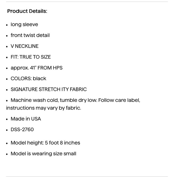 Veronica M Classic Black Long Sleeve Dress - Picture 2 of 8